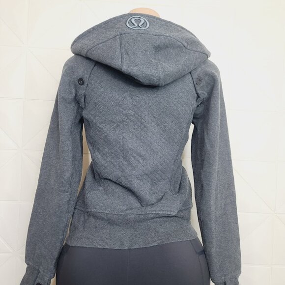 Lululemon Women's Gray Scuba Special Edition Thermal Full Zip Hoodie Size 6 - Picture 3 of 9